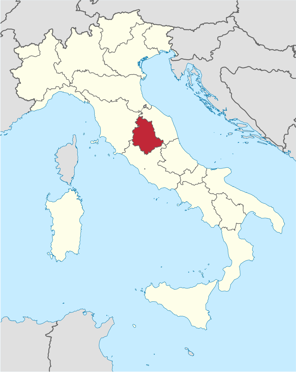 Carte de l'Ombrie — Ombrie