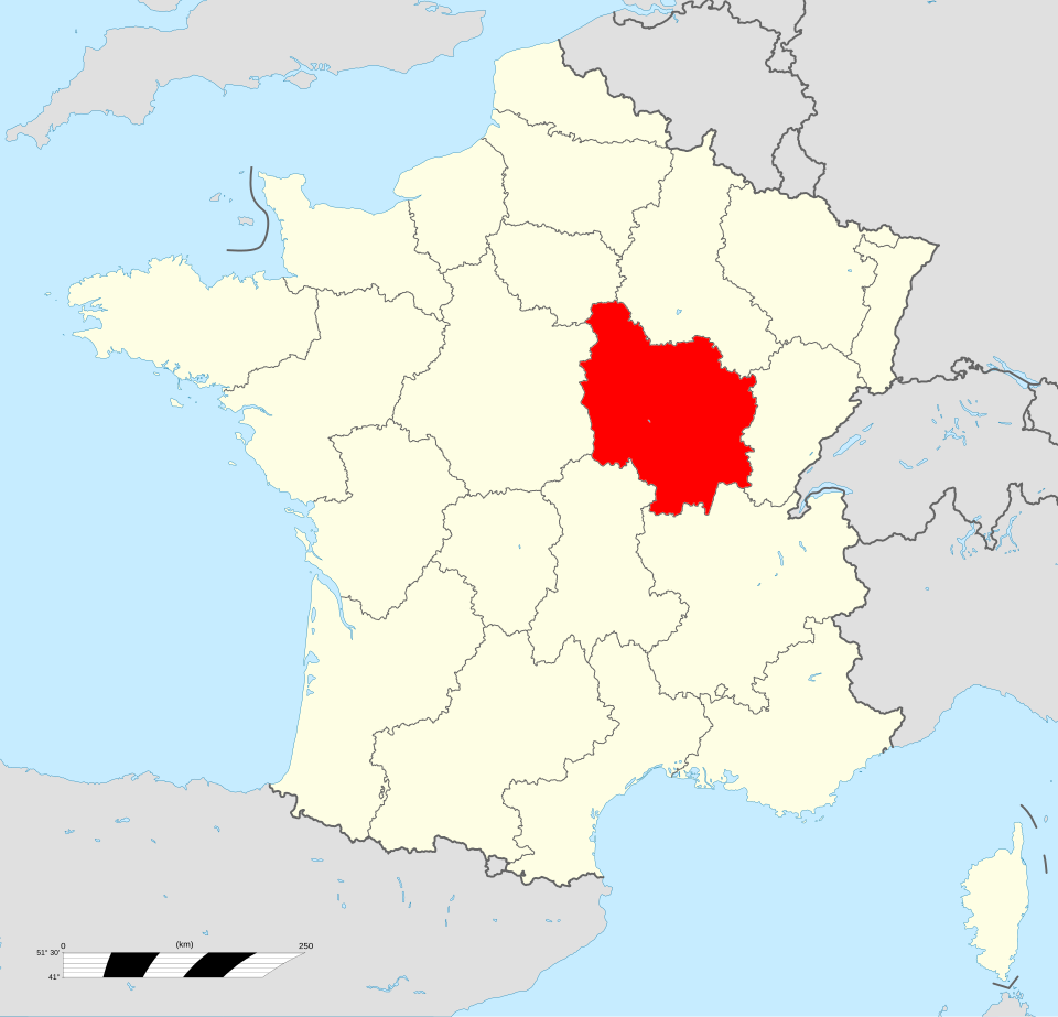 Carte de la Bourgogne — Bourgogne